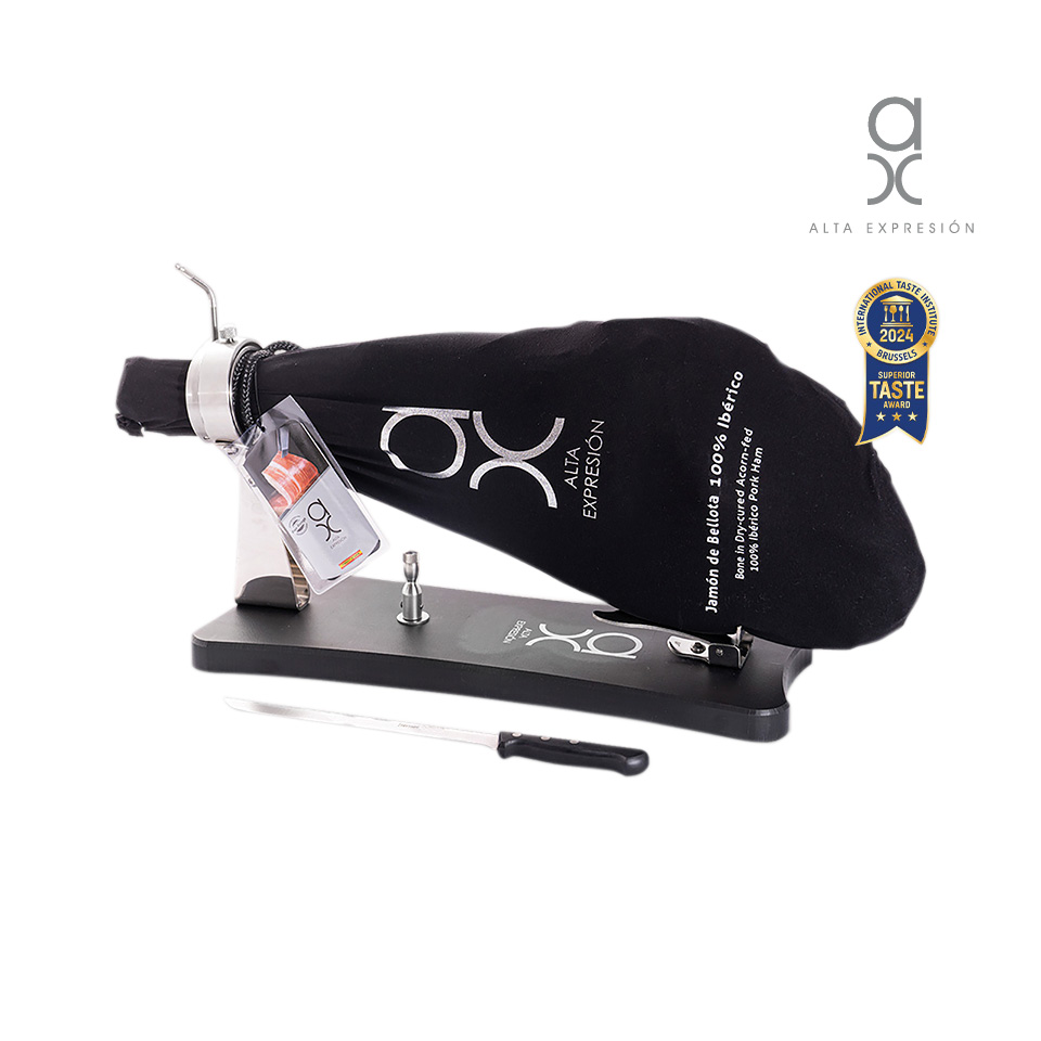 Deluxe Box: Acorn-Fed 100% Ibérico Pork Ham + Ham Holder Pack